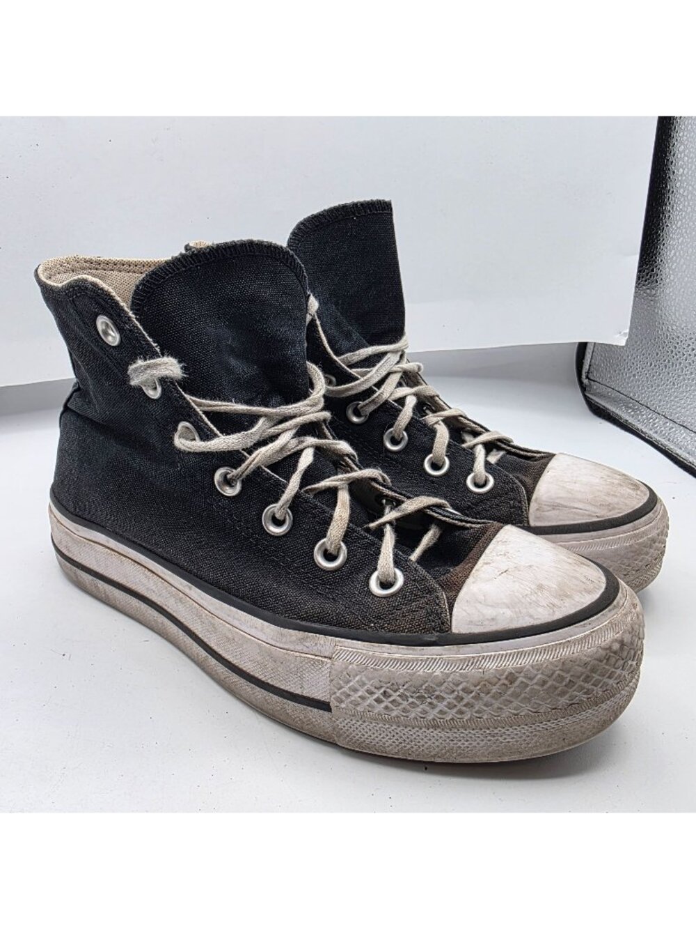 Converse Chuck Taylor All Star Lift High Womens Size 7 Black White Sneaker Shoes
